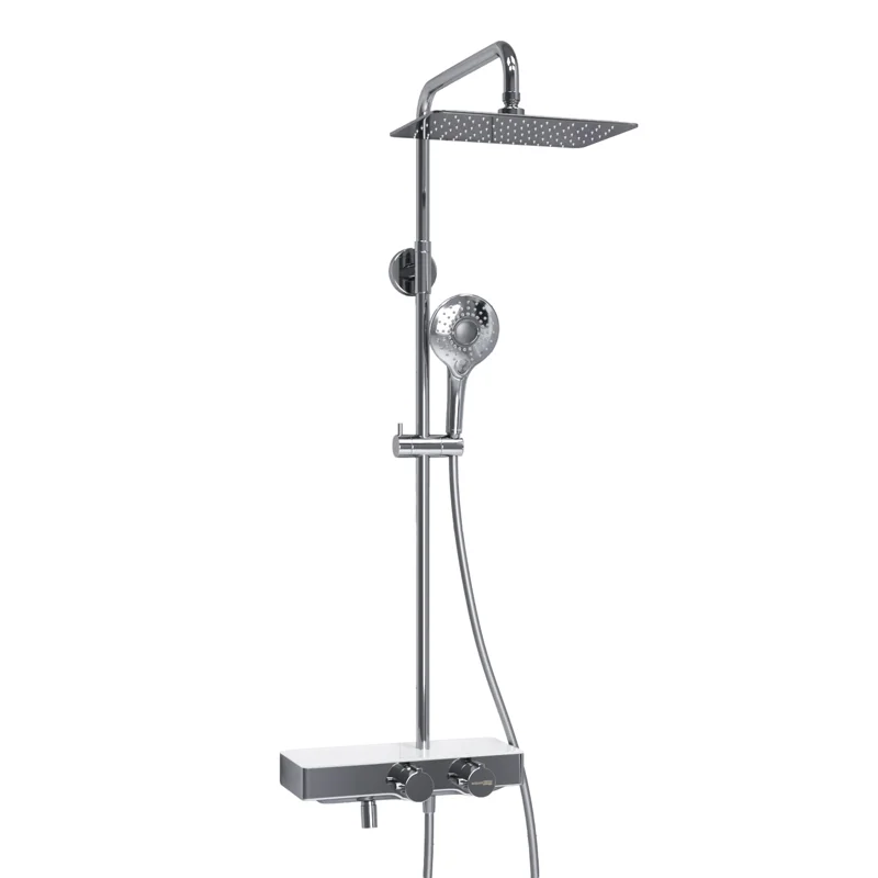 Душевая система WasserKRAFT A113.069.101.CH Thermo с термостатом Хром Белая