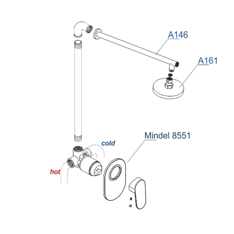 Душевая система WasserKRAFT А85146 Белая матовая