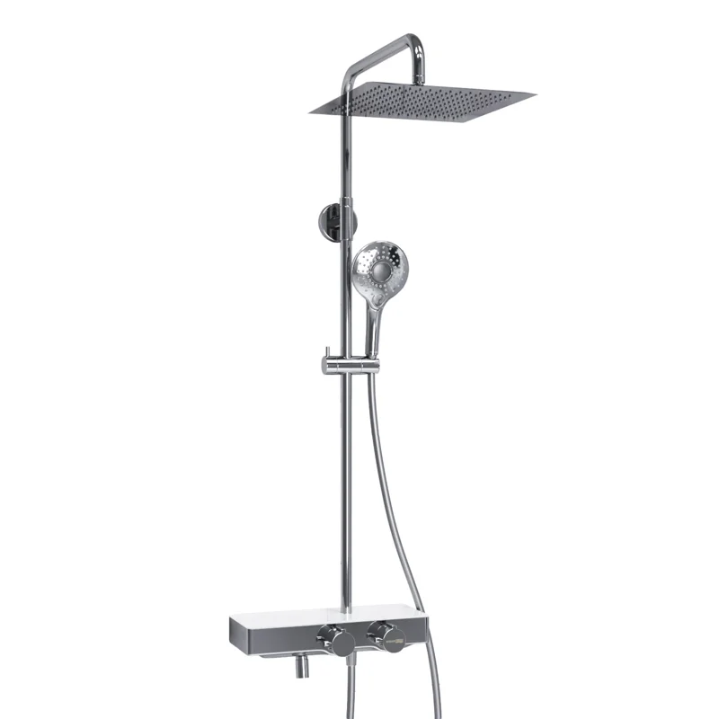 Душевая система WasserKRAFT A113.118.101.CH Thermo с термостатом Хром Белая