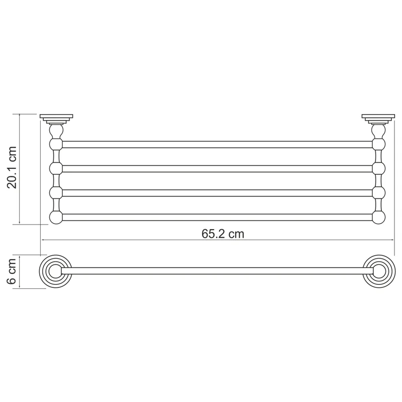 Полка для полотенец WasserKRAFT Ammer K-7011 Хром матовый