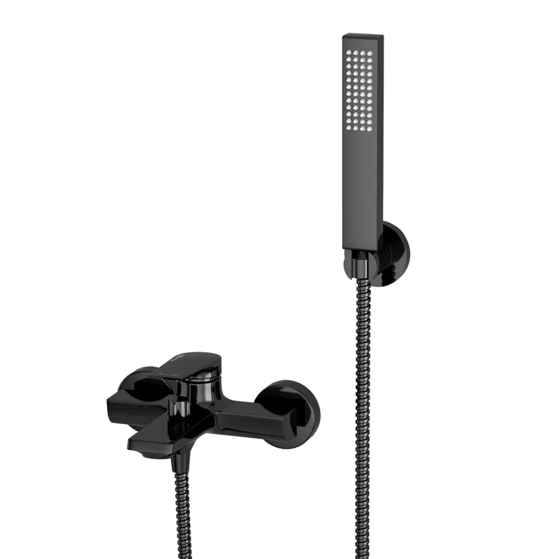 Смеситель WasserKRAFT 6601 для ванны и душа, черный глянец