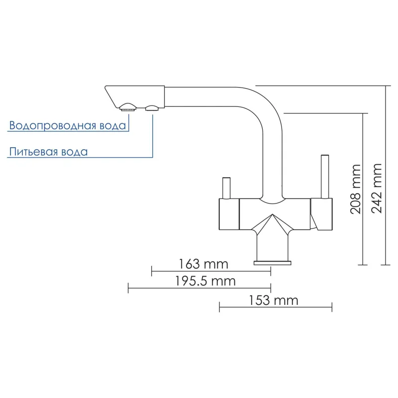 Смеситель для кухни WasserKRAFT A8037 Бронза светлая