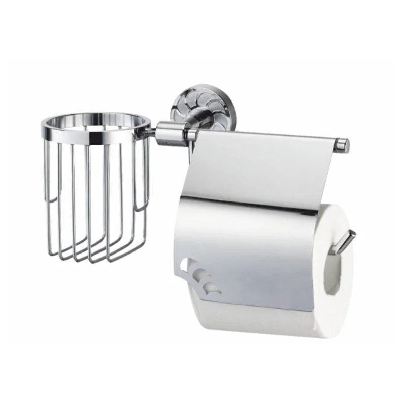 Держатель туалетной бумаги и освежителя воздуха WasserKRAFT Isen K-4059 с крышкой Хром