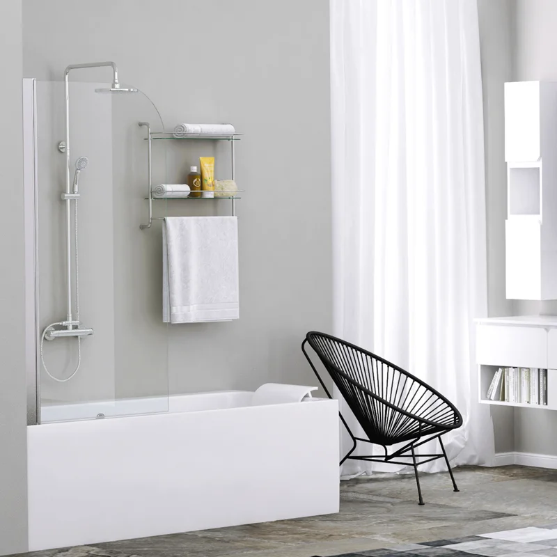 Шторка на ванну WasserKRAFT Leine 80 35P01-80 профиль Хром стекло прозрачное