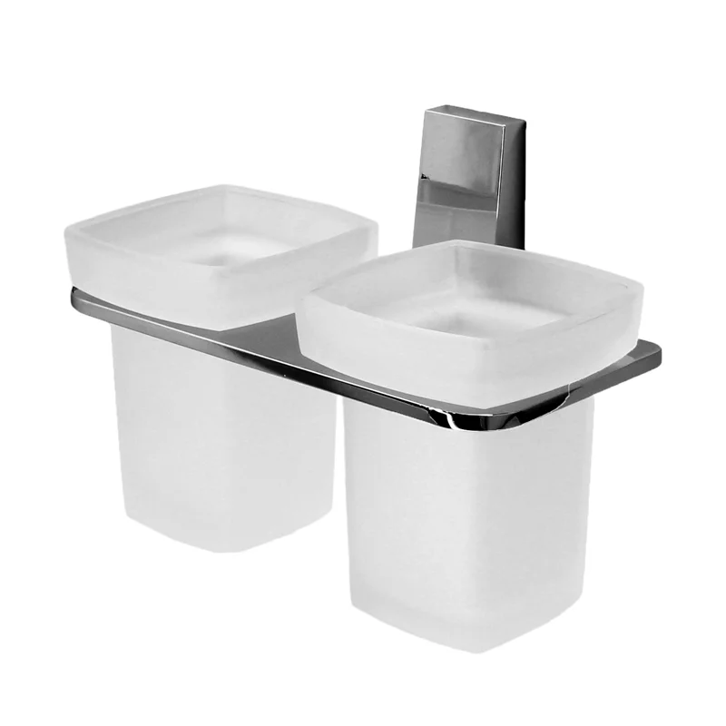 Стакан для зубных щеток WasserKRAFT Lopau K-6028D двойной Хром