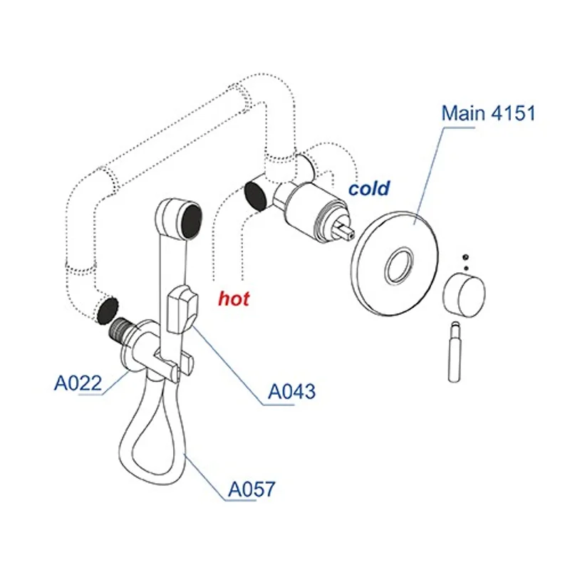 Гигиенический душ со смесителем WasserKRAFT Main A04157 Хром