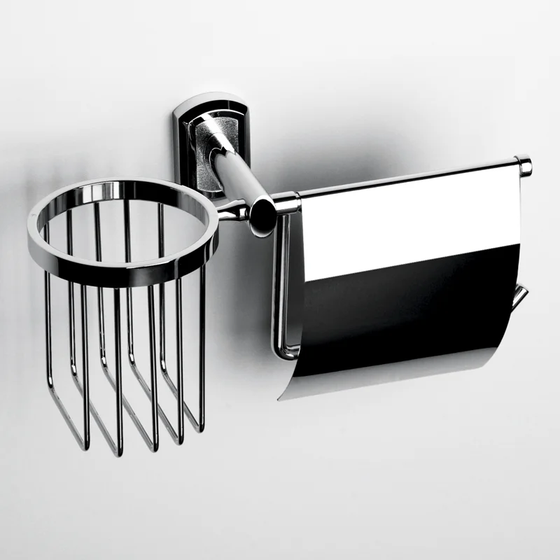 Держатель туалетной бумаги и освежителя воздуха WasserKRAFT Oder K-3059 с крышкой Хром