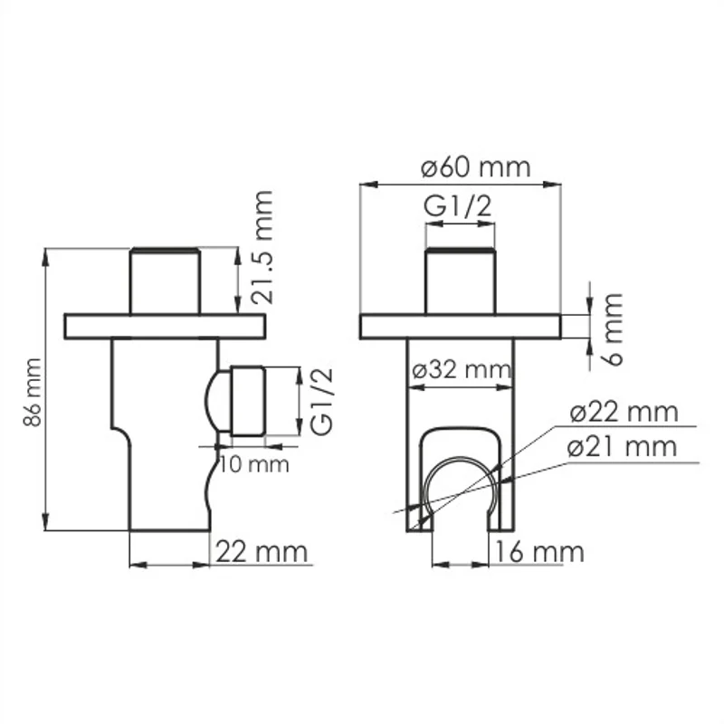 Шланговое подключение для душа Wasserkraft Isar A112