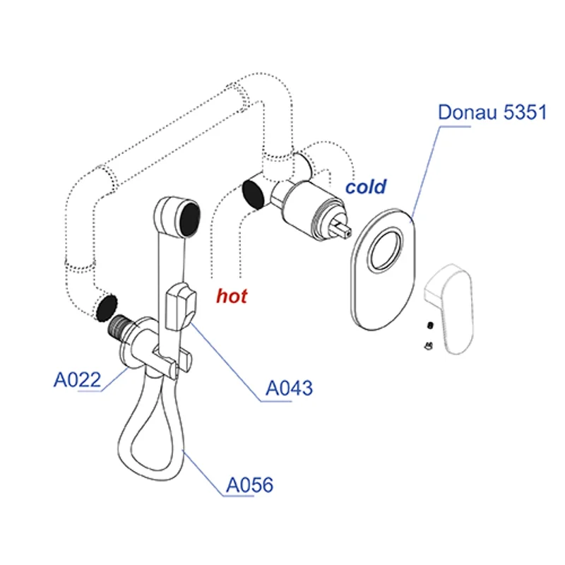 Гигиенический душ со смесителем WasserKRAFT A11056 Хром