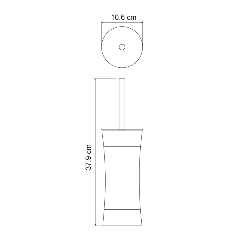 Ершик для унитаза WasserKRAFT Wern K-7527 Нержавеющая сталь Черный матовый
