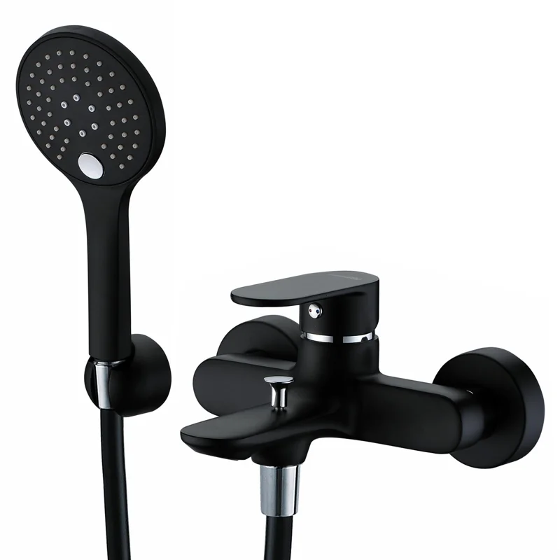 Смеситель WasserKRAFT 7401 для ванны и душа с коротким изливом, черный