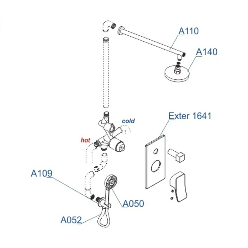 Душевая система WasserKRAFT Exter A16040 Светлая бронза