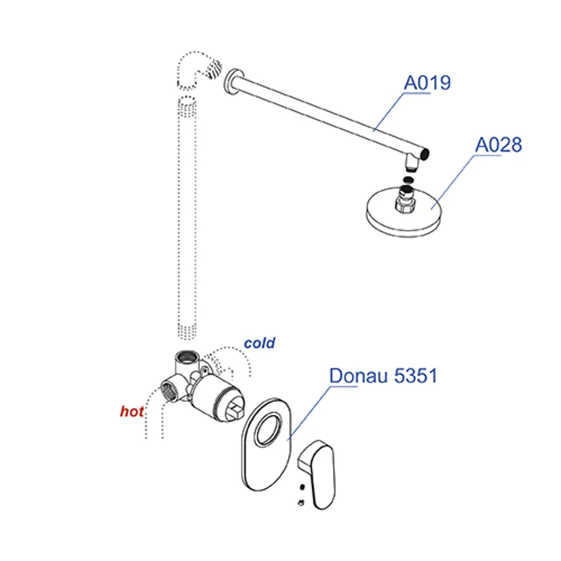 Душевая система WasserKRAFT A12028 Хром