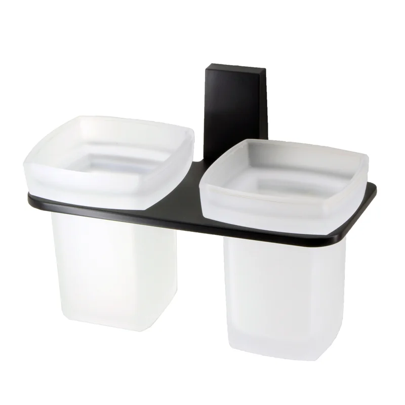 Стакан для зубных щеток WasserKRAFT Abens K-3228D двойной Черный матовый