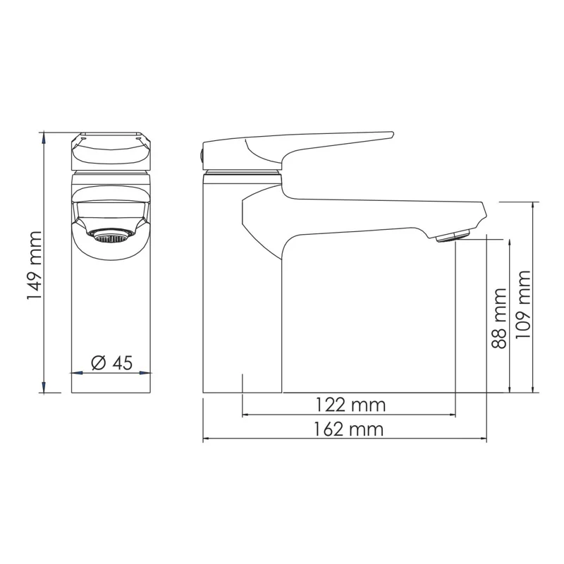 Смеситель для раковины WasserKRAFT Wiese 8403 Оружейная сталь