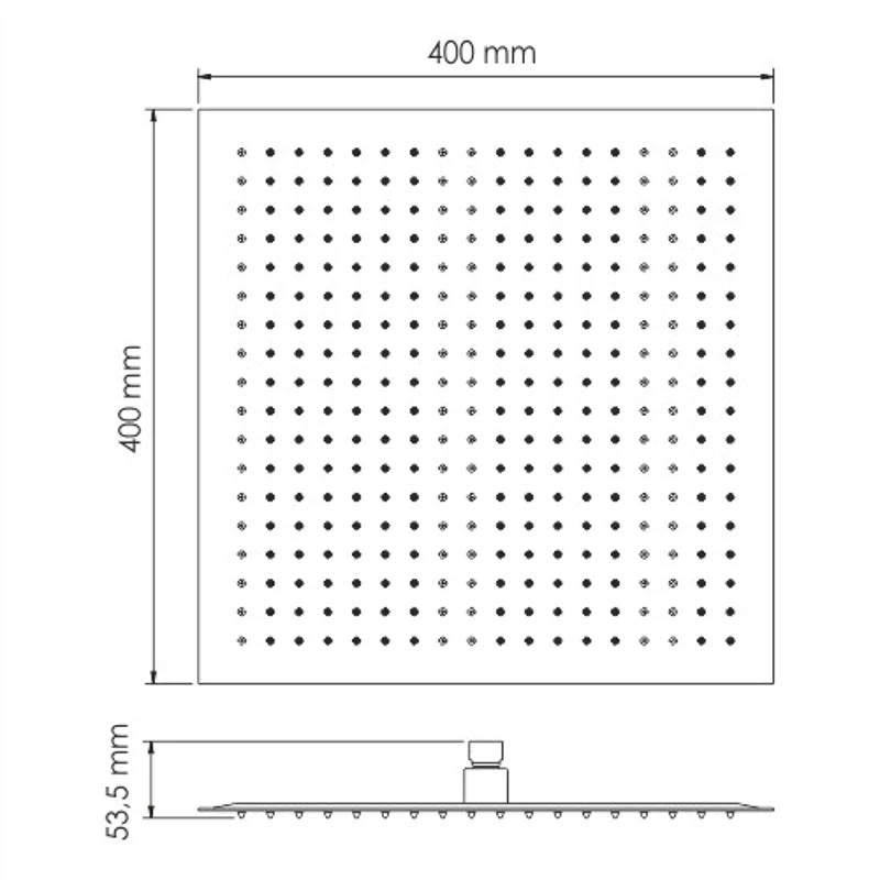 Верхний душ WasserKRAFT A119, 400 x 400 мм, 1 режим струи, без держателя, хром