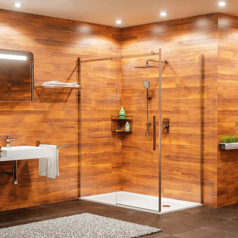 Душевой уголок WasserKRAFT Alme 130х90 15R33 профиль Хром стекло прозрачное