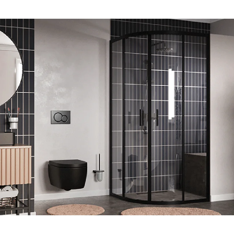 Душевой уголок WasserKRAFT Dill 90x90 61S01 профиль Черный матовый стекло прозрачное