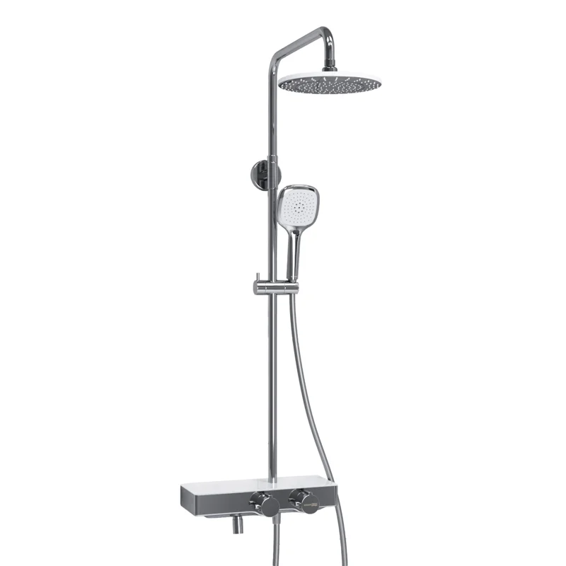 Душевая система WasserKRAFT A113.067.065.CH Thermo с термостатом Хром Белая