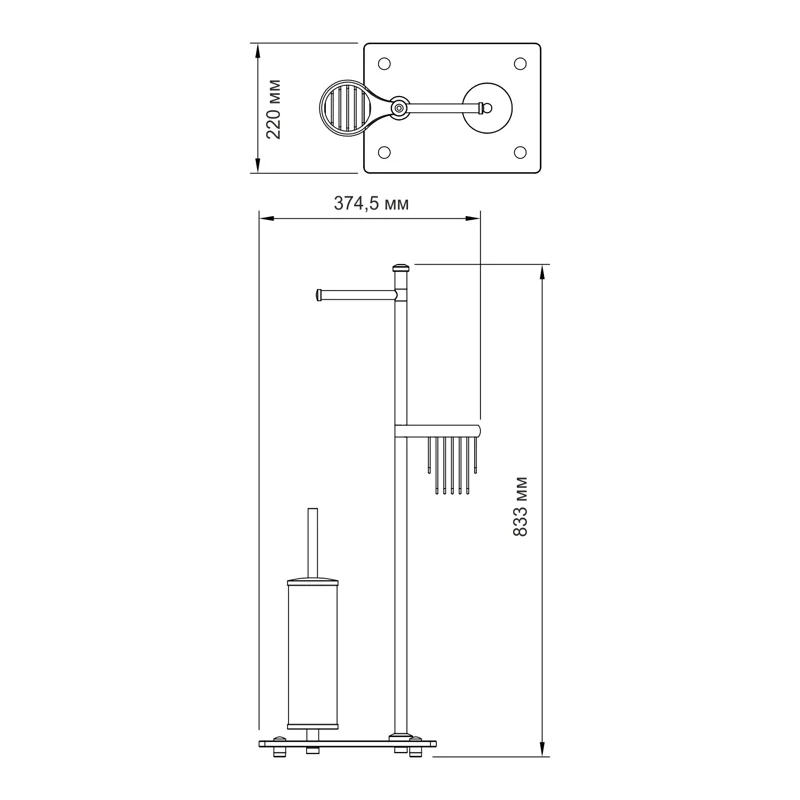 Напольная стойка WasserKRAFT K-1264NICKEL Никель