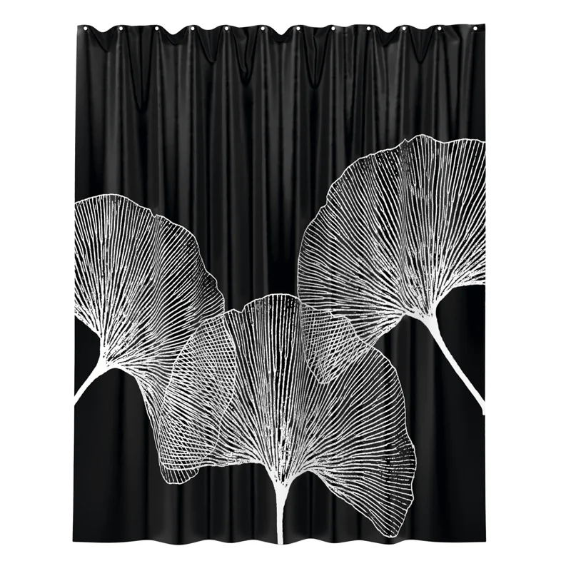 Штора для ванной WasserKraft Nau, 200 х 200 см, навесная, черная/белая, SC-77102