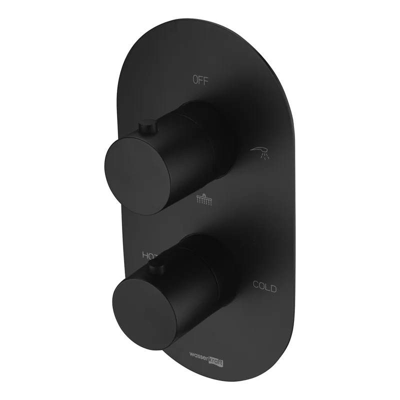 Термостатический смеситель скрытого монтажа WasserKRAFT 7444 Thermo для ванны и душа, черный