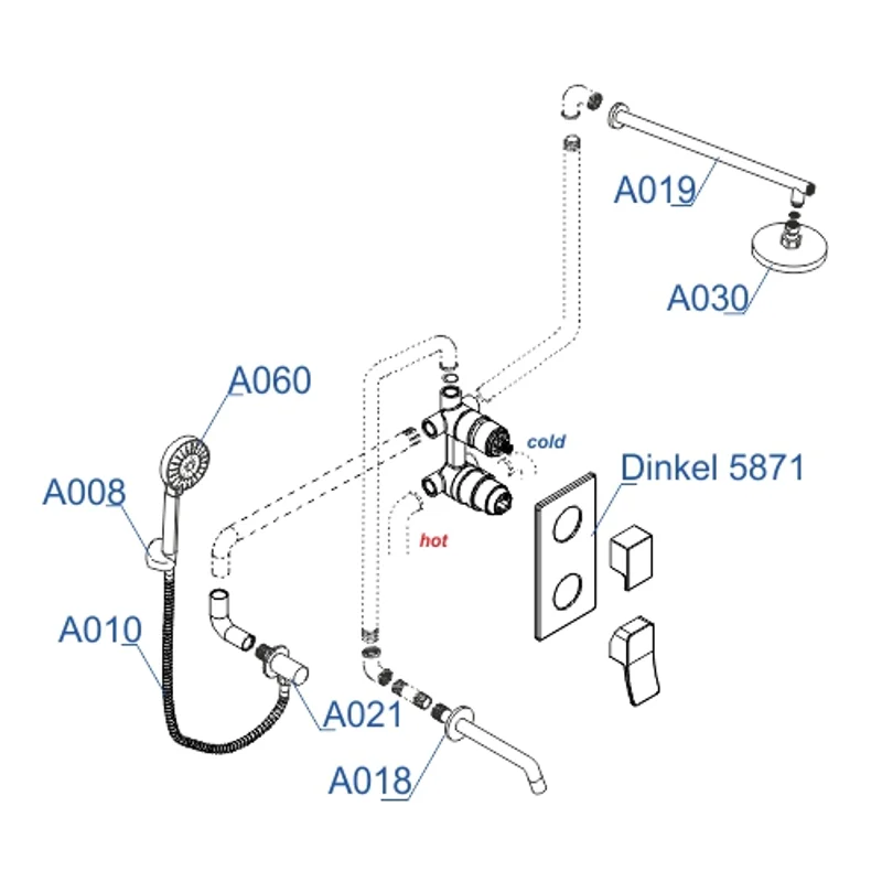 Душевая система WasserKRAFT Dinkel A175819 Хром