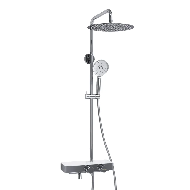 Душевая система WasserKRAFT A113.116.127.CH Thermo с термостатом Хром Белая