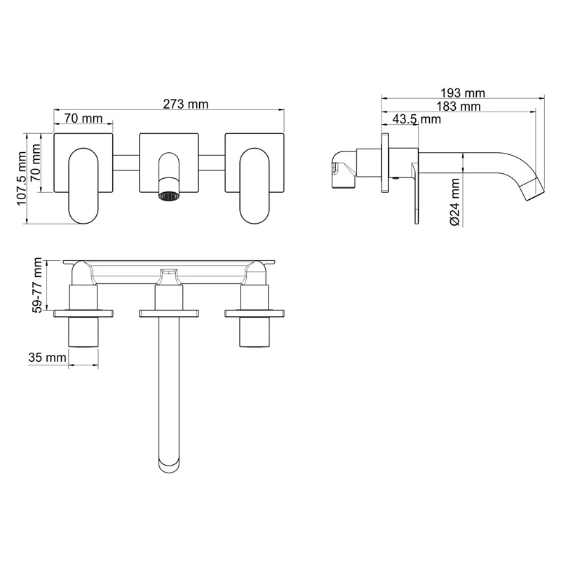 Смеситель для раковины WasserKRAFT Elbе 7445 Черный матовый
