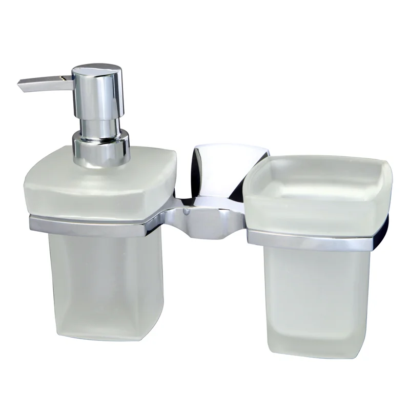 Дозатор для жидкого мыла WasserKRAFT Wern K-2589 со стаканом для зубных щеток Хром