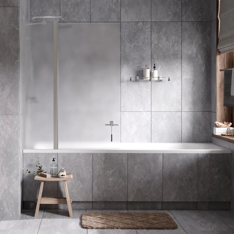 Шторка на ванну WasserKRAFT Berkel 110 L 48P02-110LM профиль Хром стекло матовое