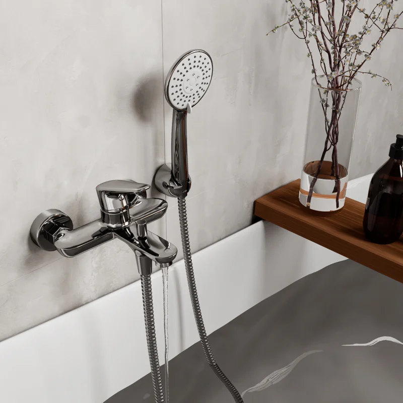 Смеситель для ванны и душа WasserKRAFT 5601 с гарнитуром, хром