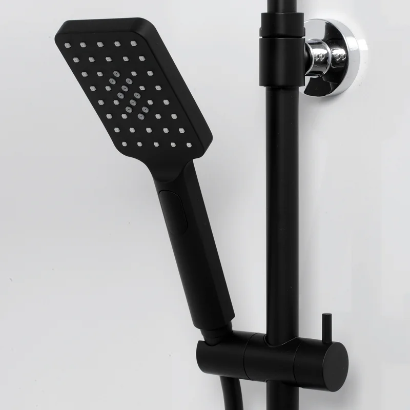 Душевая система WasserKRAFT Thermo A11401 с термостатом Черная матовая Хром