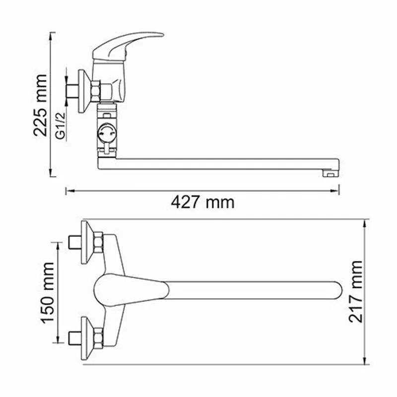 Смеситель для ванны и раковины WasserKRAFT 1700 Rhein Rhein - 1702L