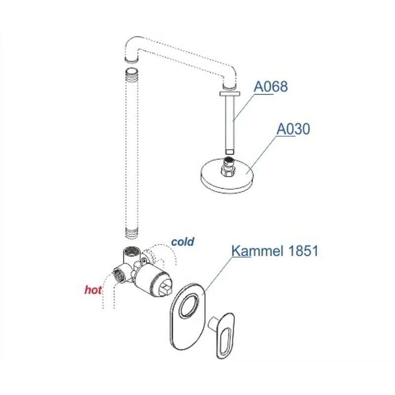 Душевая система WasserKRAFT Kammel A12830 Хром