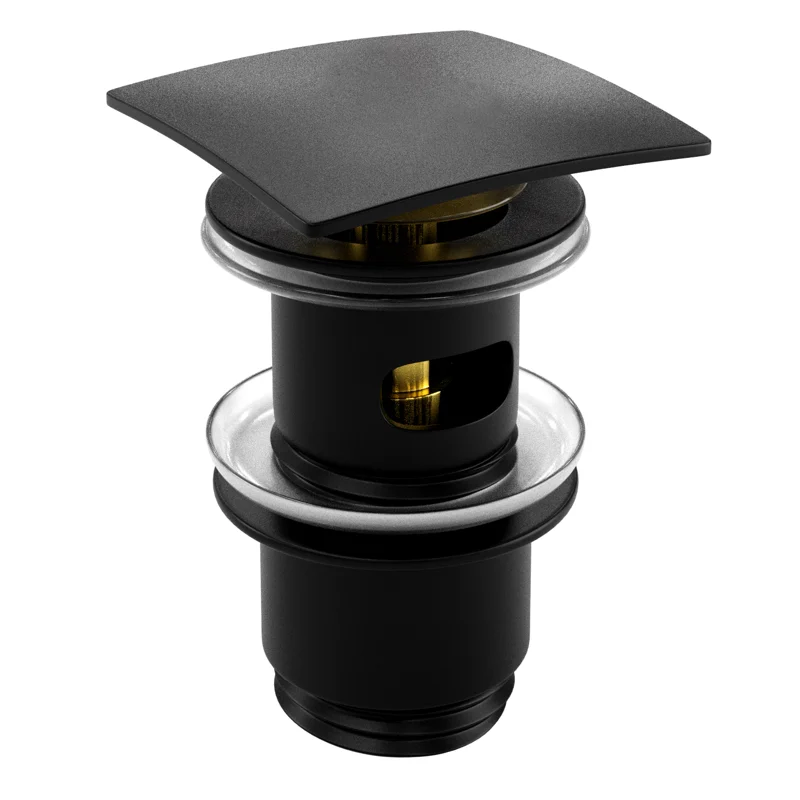 Донный клапан WasserKRAFT Abens A164 click-clack Черный матовый