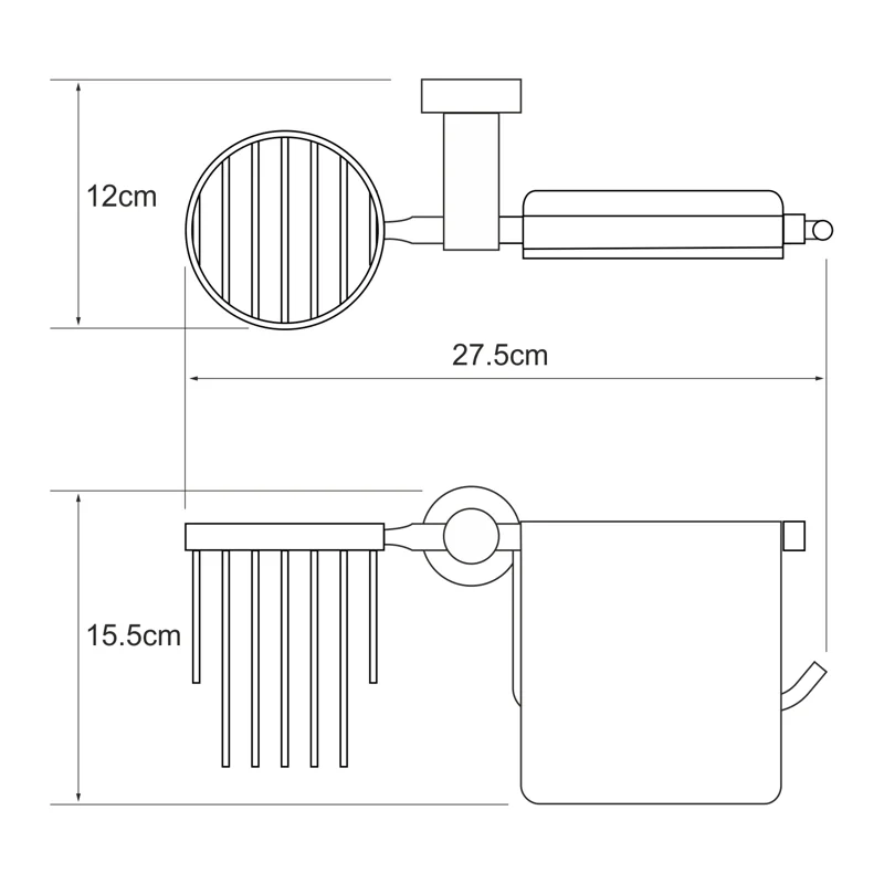 Держатель туалетной бумаги и освежителя воздуха WasserKRAFT Donau K-9459 1 с крышкой Хром