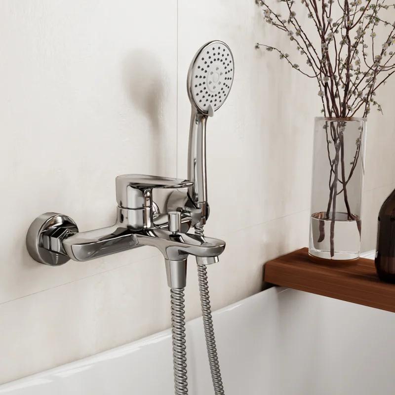 Смеситель для ванны и душа WasserKRAFT 5601 с гарнитуром, хром