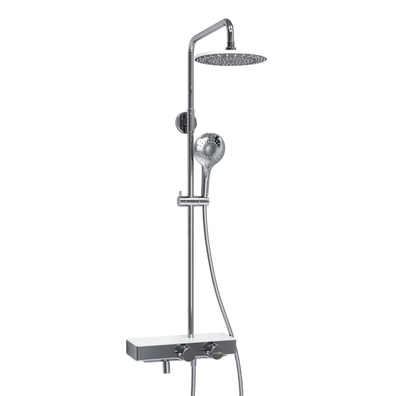 Душевая система WasserKRAFT A113.067.101.CH Thermo с термостатом Хром Белая