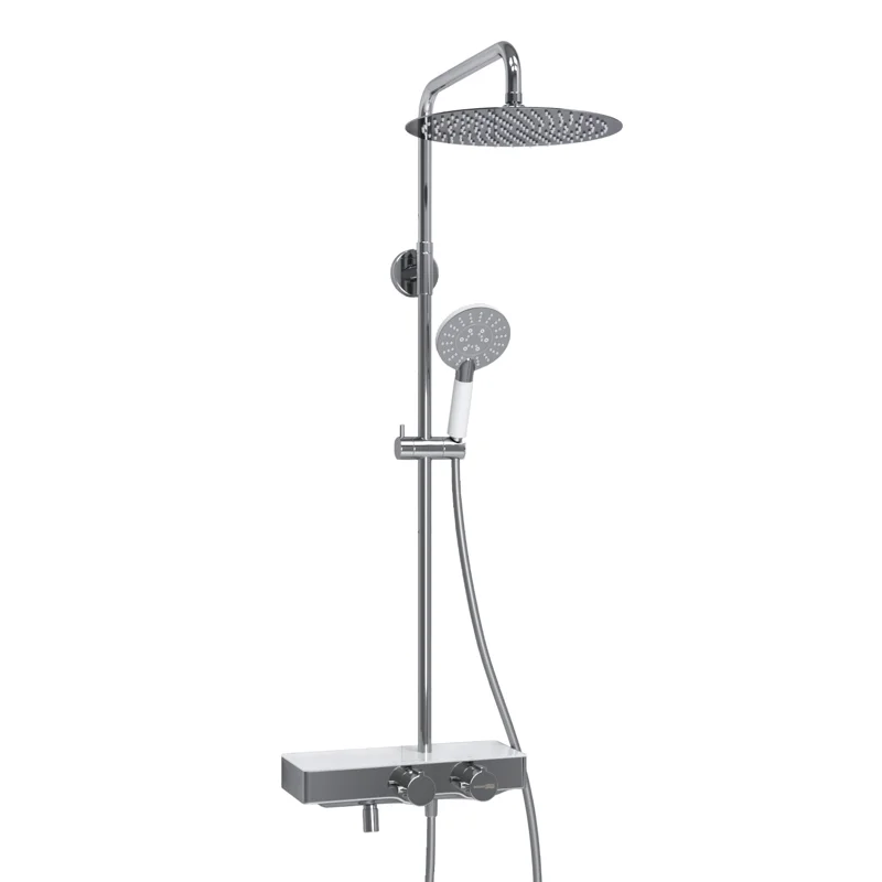 Душевая система WasserKRAFT A113.116.058.CH Thermo с термостатом Хром Белая