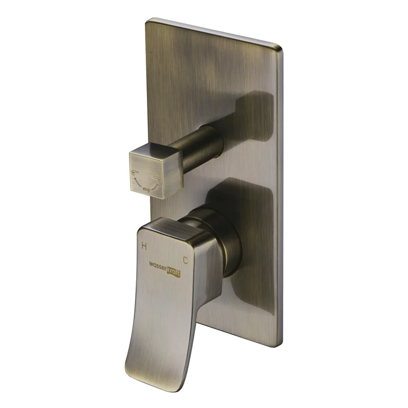 Смеситель скрытого монтажа WasserKRAFT Exter 1641 для ванны и душа, светлая бронза