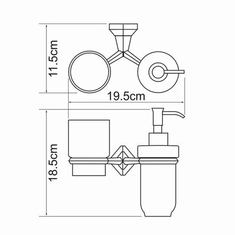 Стакан с дозатором мыла Wasserkraft Aller K-1100 K-1189C подвесные хром/керамика белая