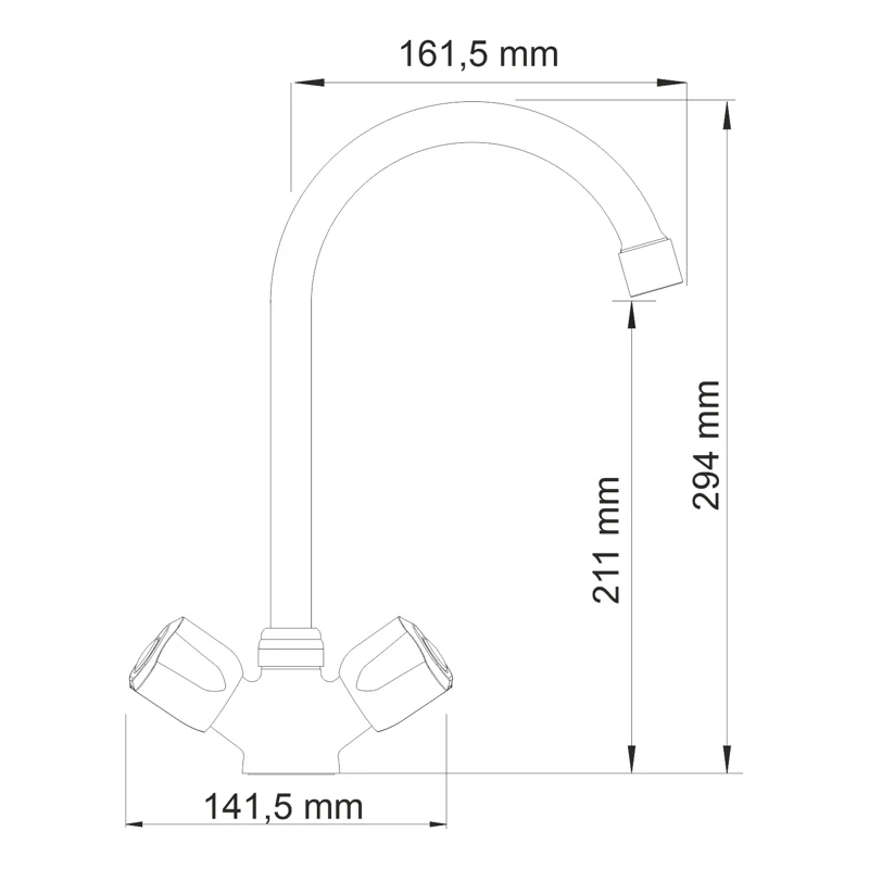 Смеситель WasserKRAFT Amper 2907 хром для кухни