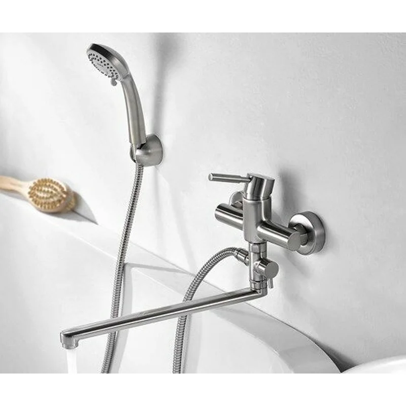 Смеситель для ванны WasserKRAFT Wern 4202L универсальный Хром матовый