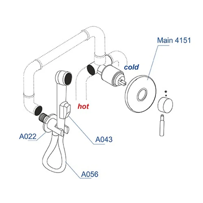 Гигиенический душ со смесителем WasserKRAFT Main A04156 Хром