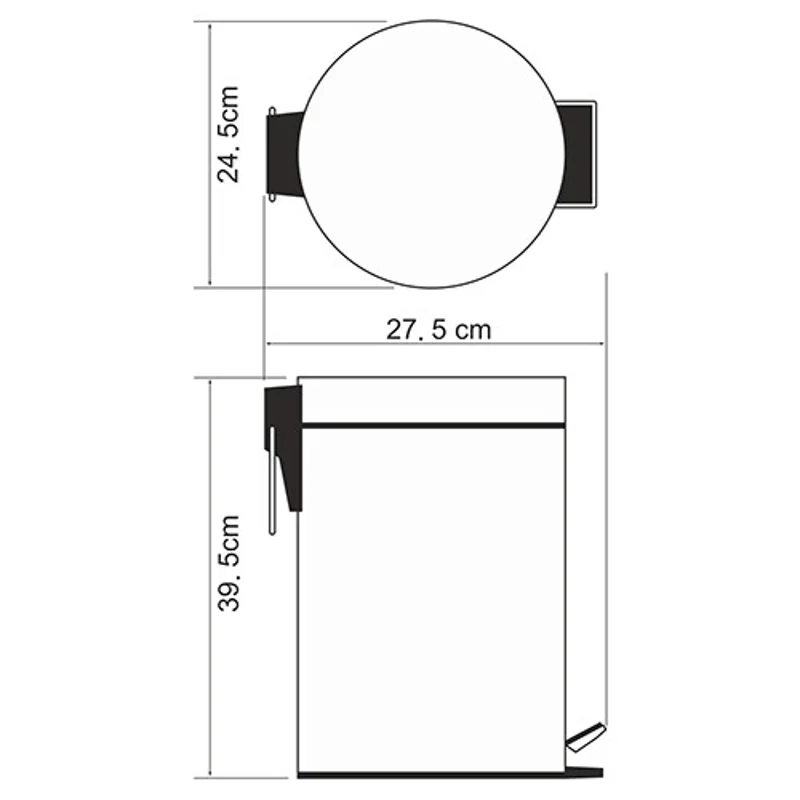 Корзина для мусора WasserKraft Серия К, 12 л, с педалью, K-612