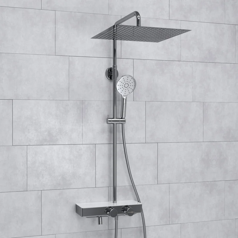 Душевая система WasserKRAFT A113.119.127.CH Thermo с термостатом Хром Белая