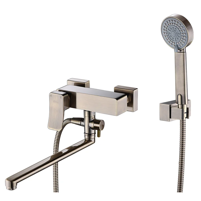 Смеситель для ванны WasserKRAFT Exter 1602L универсальный Светлая бронза