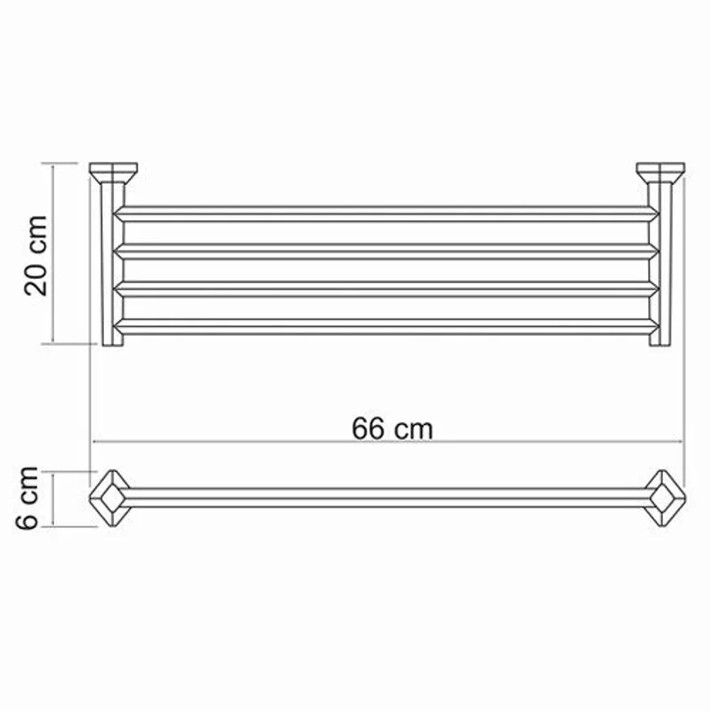 Полка для полотенец WasserKRAFT K-1111 хром