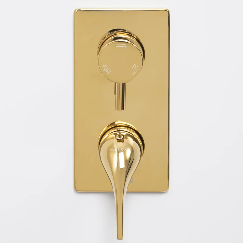 Смеситель скрытого монтажа WasserKRAFT 7171 для ванны и душа, глянцевое золото